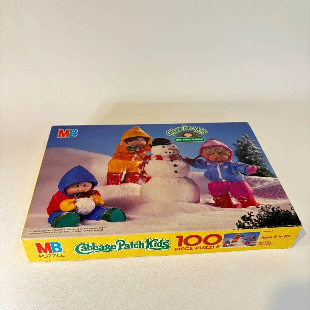 Vintage 1984 Cabbage Patch Kids 100 Piece Puzzle Milton Bradley Snowman 4476-4
